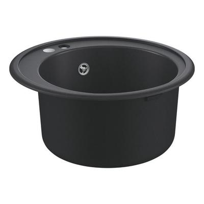 Kompozitní dřez - GROHE - K200 - 1 vanička - K zapuštění - Černý - Kulatý