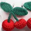 3Pcs/Set Knitting Red Cherry Brooch Hook Weaving Ornaments Fruit Chest Flower Patch Repair Clothing Accessories
