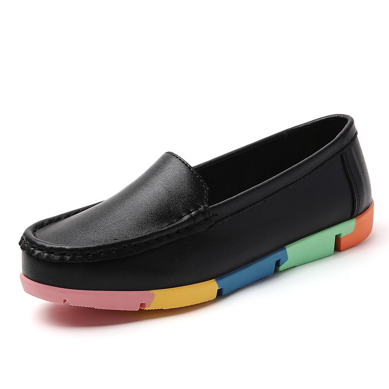 Women’s Moccasins Summer Loafers White Leather Driving Flats Casual Slip on Soft Nurse Shoes Black Walking Shoes