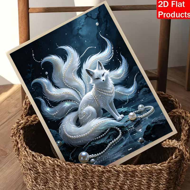 Kit Pittura Diamante Perle Fai da Te per Adulti e Principianti, Pittura Scintillante Volpe Mitologica Artigianato Decorazione Murale Casa Regalo fatto a mano