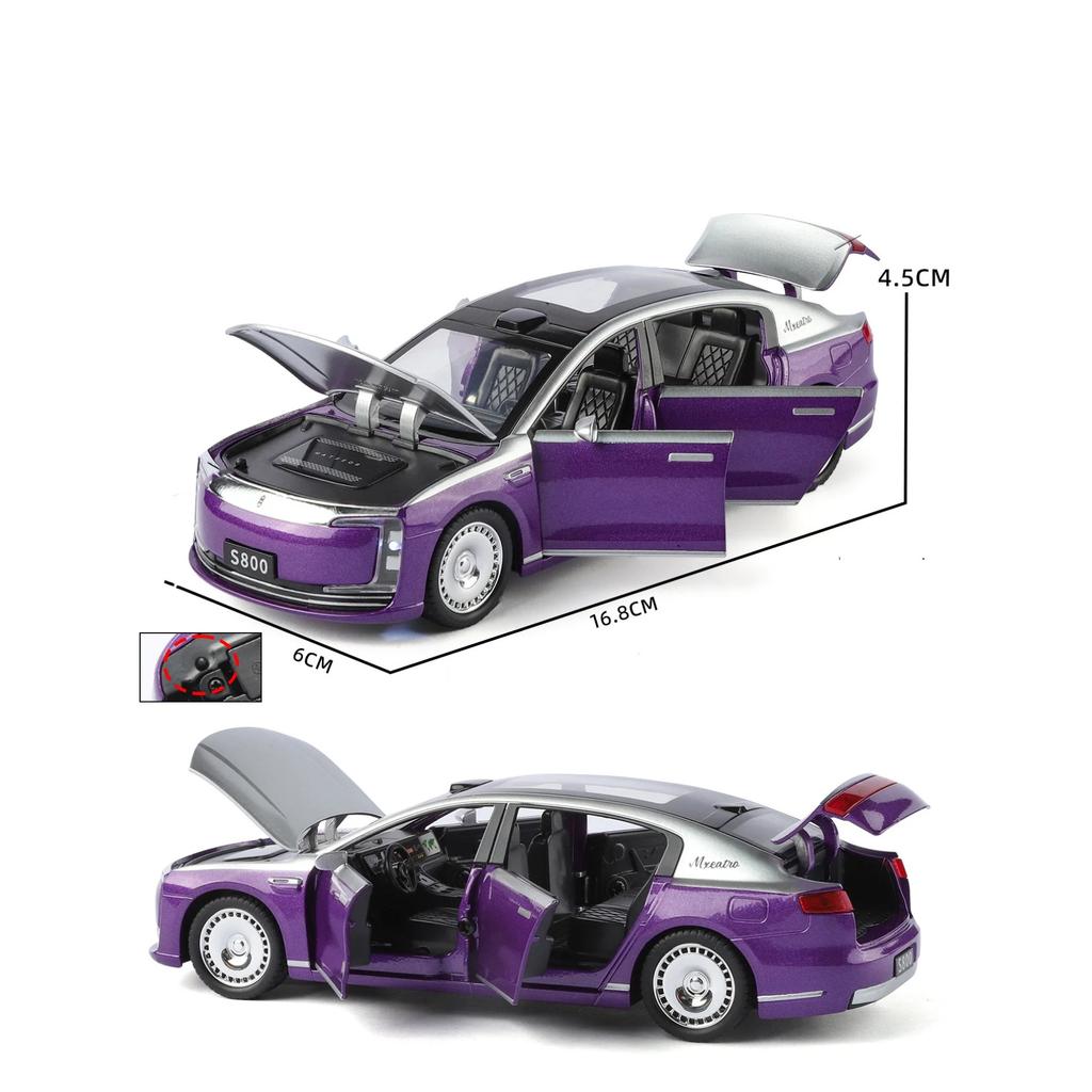 1/32 MAEXTRO S800 Alloy Luxy Model Diecast Metal New Energy Car Vehicles Car Model High Simulation Sound and Light Kids Toy Gift