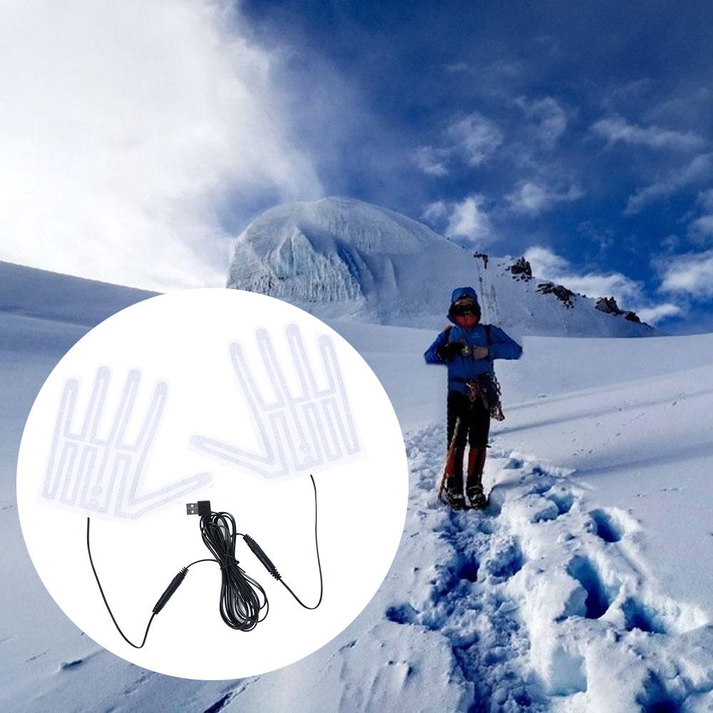 5V Five-Finger Gloves Winter Skiing USB Heated Gloves Pad Electric Heating Film Glove Heating Sheet Gloves Heating Pad