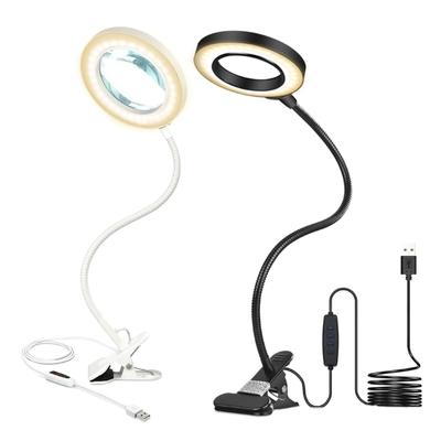 5X LED Magnifying Lamp,3 Color Modes,Magnifier Desk Lamp, Magnifying Light and Stand for Crafts, Reading,