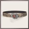[One Limitation] Belt Buckle Heart Retro Rose Casual Fashion Men's Women's BP921 (Beige)