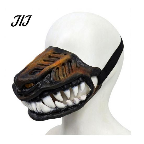 Halloween Pet Costume Hell Hound Muzzle for Dogs, Scary Natural Latex Beast Mask Themed Party Dog Attire with Adjustable Straps, Cosplay And