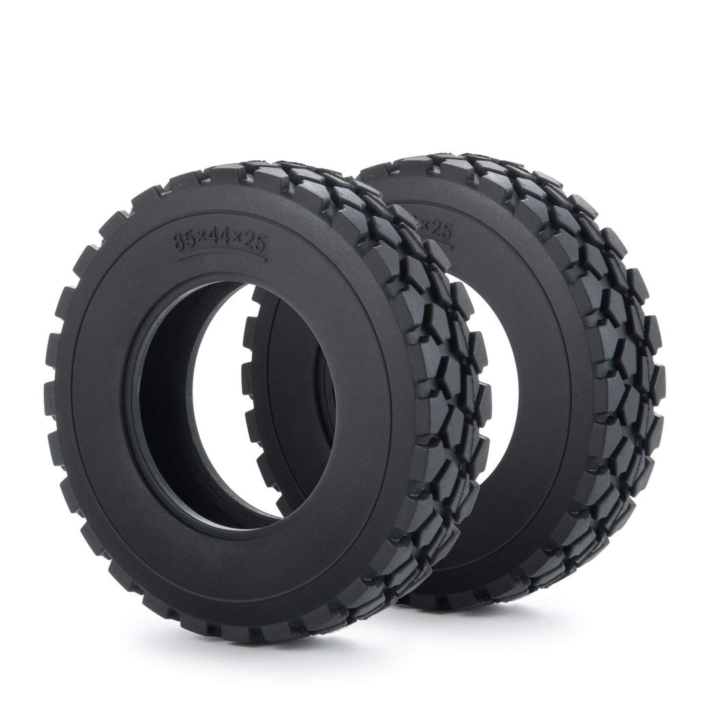TRZX RC Tires, 4-Piece RC Rubber Tires Set, 25mm Wheel Tires for TAMIYA 1/14 Tractor Truck RC Car (25mm)