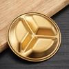 ZISIZ Golden Stainless Steel Three-Compartment Condiment Dish
