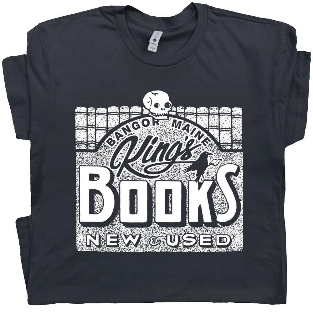 

King Book Store T Shirt Hp Lovecraft Vintage Horror Tee Stephen Edgar Allan Poe Unisex T-Shirt XXXXL
