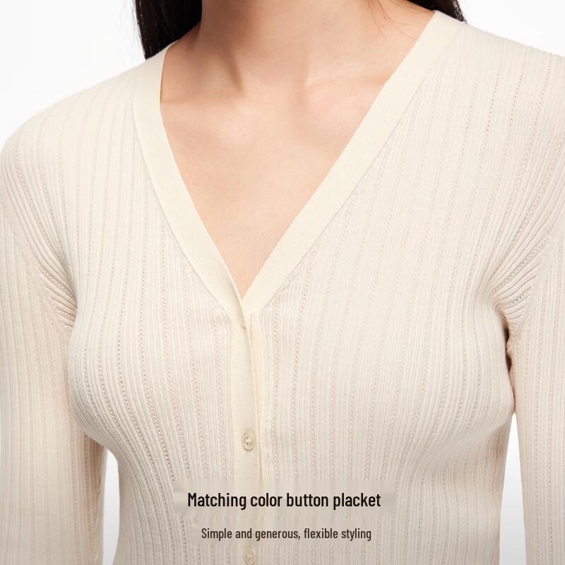 VEROMODA Women's Cotton Blend V-Neck Button Cardigan