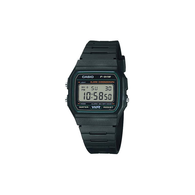 

Casio YOUTH series-silica gel small square small square watch blue outline classic retro waterproof watch quartz movement resin strap Japanese F-91W-3 синий