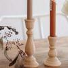Wooden Candlesticks Unfinished Wood Candle Holder Pillar Taper Candle Stands For Wedding Party Birthday Home Table Decoration