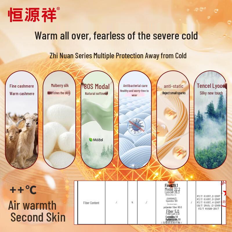Hengyuanxiang Men's De Velvet Thermal Underwear Set
