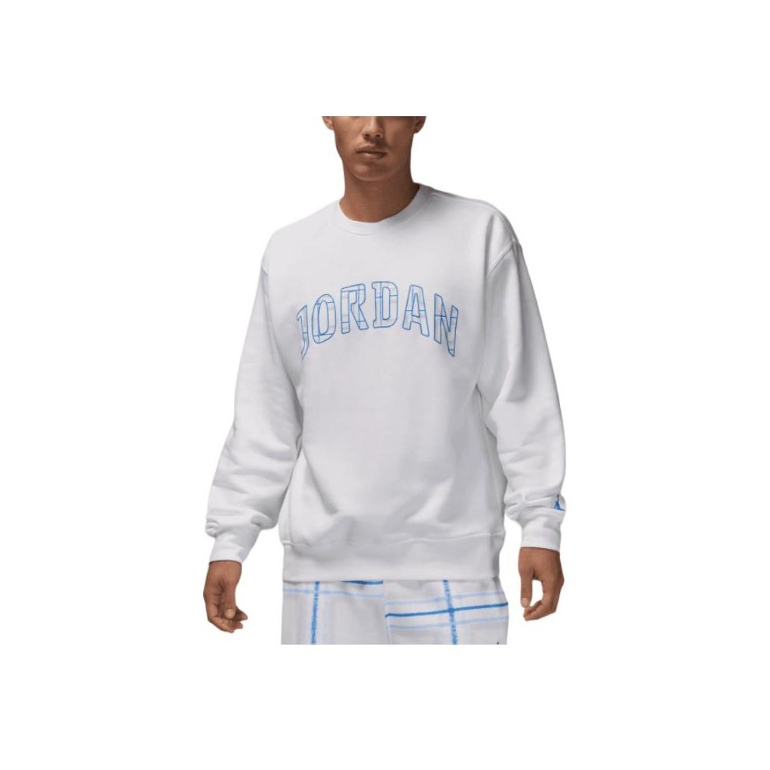 

Jordan Толстовка с длинным рукавом и круглым вырезом с логотипом и буквами, мужская толстовка белого цвета FV7460-100 XL