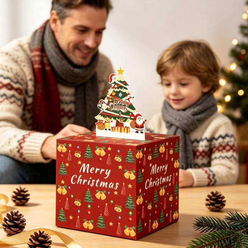 Christmas Themed Draw Money Gift Box Santa Claus Christmas Tree Creative Surprise Box Holiday Party Gift