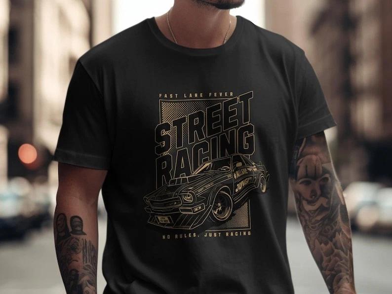 Fast Lane Fever T-Shirt, JDM Tuner Car Graphic, Street Racing Tee XXXL