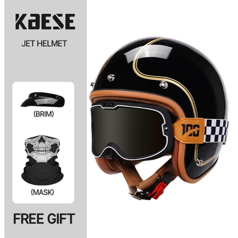 New Design Retro Motorcycle Helmet Open Face Helmet Scooter Helmets 3/4 Chopper Casco Moto Vintage Motorbike Helmets DOT ECE