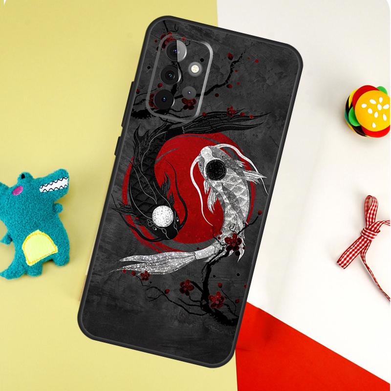 Koi Fish Yin Yang Art For Samsung Galaxy A55 A35 A15 A54 A34 A14 A53 A33 A13 A05 A06 A16 A22 A32 A52 Phone Case