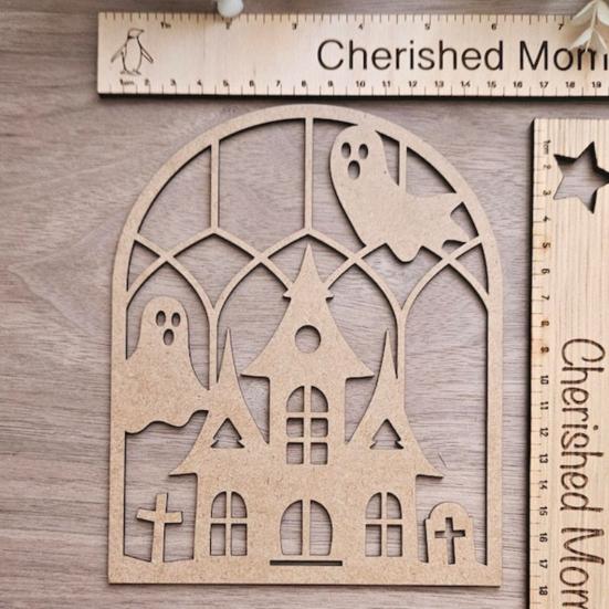 Halloween Dřevěný Výřez Nedokončené Dřevěné Řemesla k Malování Duch Dýně