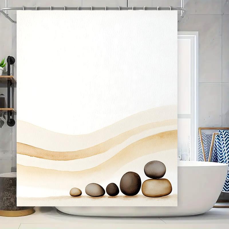 

Natural Stone Series Shower Curtain Spa Style Design For Bathroom Decoration 3D Printing Waterproof Fabric Size: Various Options W60H190(CM)-1 Pcs
