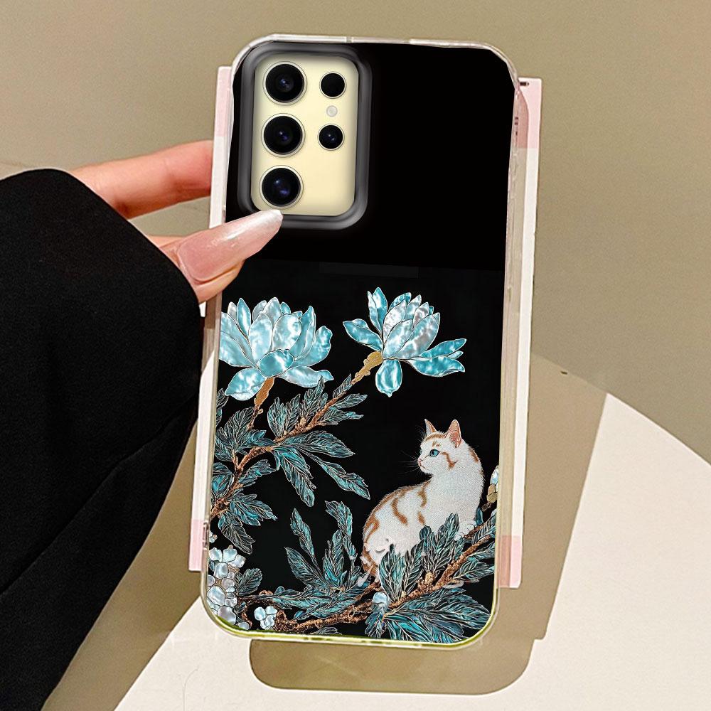 

Чохол для телефону Koi Goldfish Sparkle Black Glossy для жінок дівчат для Samsung Galaxy S25 Edge S24 S23 S22 S21 FE Plus Ultra Shell Cover Samsung Galaxy S24 білий