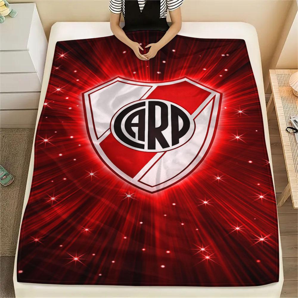 1PC Club Atlético River Plate Patterned Flannel Blanket Suitable For All Seasons for Home Decor Warmth and Comfort Gifts Holiday Present