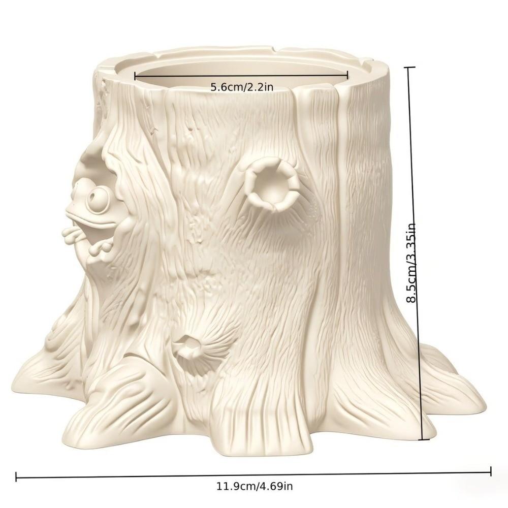 Decorative Frog Shaped Flowerpot 3D Printed Stump Potted Plant Pen Holder Desktop Organizer