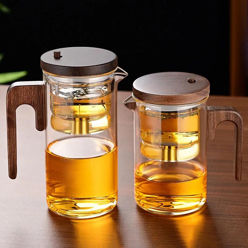 High-grade Glass Teapot Kettle Infuser 520ml Tea Pot Water Separation Inner Magnet One Click Magnetic Switch Tea Filtration