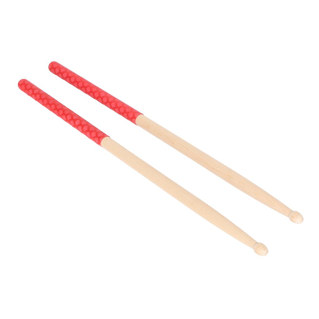 5A Drumsticks für Erwachsene Kinder Anfänger Ahorn Holzspitze Drumsticks mit rutschfestem Gummigriff für