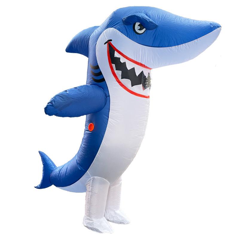 Costume gonflable de requin bleu à grande gueule transfrontalier pour Cosplay, Fête d'Halloween ou Plaisir à Chevaucher