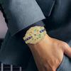 Full Diamond Rainbow Diamond Quartz Watch for Men Iced Out Male Golden Vintage Square Shaped Hip Hop Man Clock Reloj