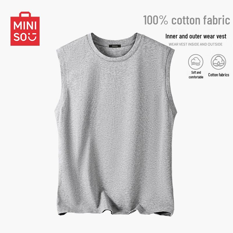 

MINISO Men s Pure Cotton Sleeveless Tank Top 4XL