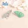 Bolaijewelry 2023 nowy 100% naturalny szmaragd zambii kolczyki z zapięciem 5ct zielony naturalny kamień szlachetny biżuterii 925 srebro dla kobiet
