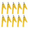 10Pcs Crocodile Clip Testing Clamp 10mm Opening 10A with 4mm Socket Accessory Set KitYellow