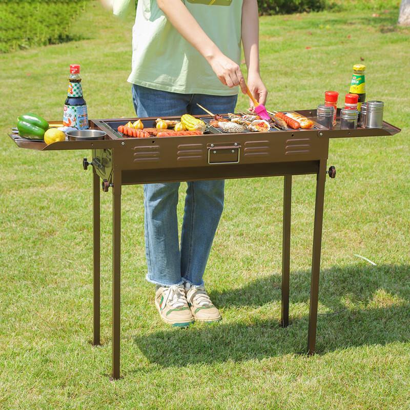 Japanischer Doppel-Flügel BBQ-Grill aus Edelstahl