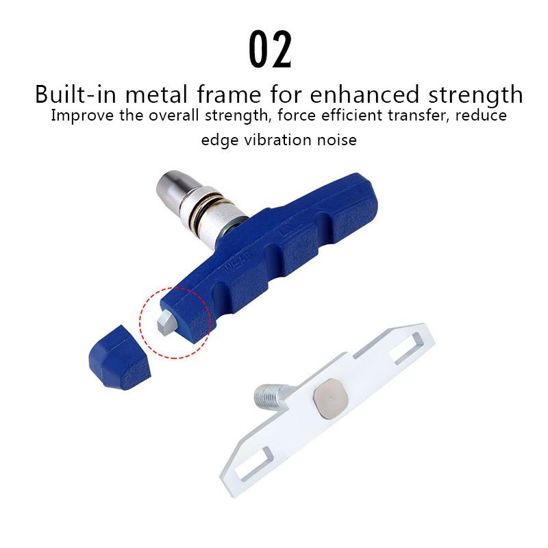 1Pairs Bicycle Brake Pads Road Bike V Brake Holder Pads Shoes Blocks Rubber Pad Wear Resistant Bike Brake Shoe Bicycle Part