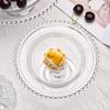 Transparent Glass Beaded High-Foot Serving Plate