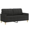 2-seater Sofa - Maison Exclusive - Seat Width 140 Cm - Black Polyester Fabric - Metal Structure