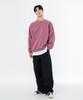 MOZMOZ Heavy Weight Pigment Raglan Back Slit Oversized Sweatshirt Pink