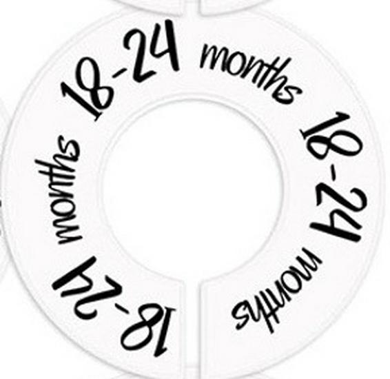 Double-Sided Baby Size Closet Dividers, Plastic, 9cm Outer, 4cm Inner Diameter