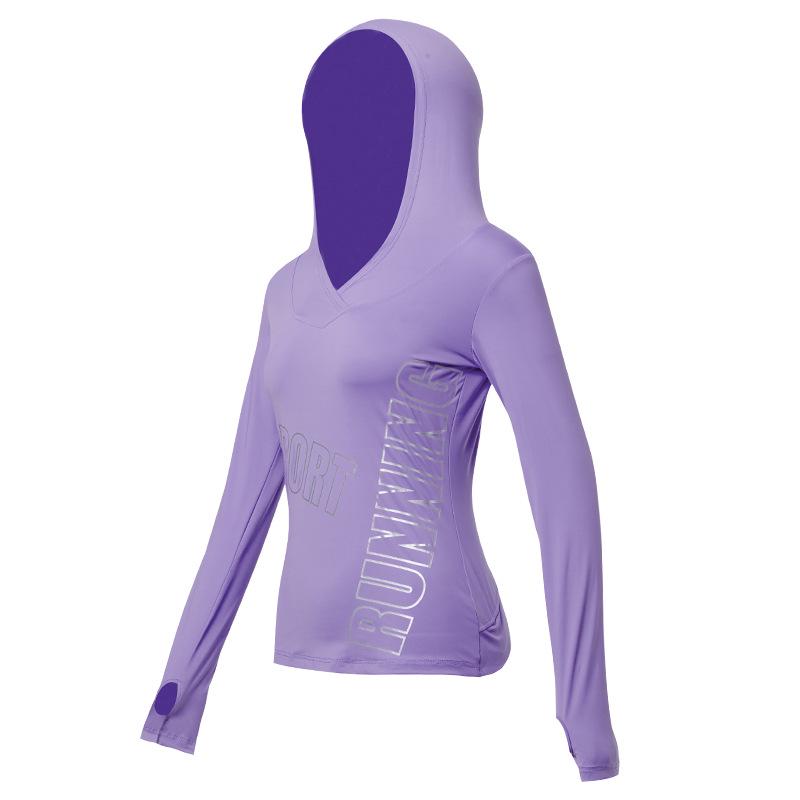 Damen Schnelltrocknender Kapuzen-Sonnenschutz-Pullover - Modische Dünne Langarm-Sportjacke für Laufen & Fitness