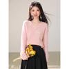 French Chic 3D Flower Knitwear: Women's Pink Sweater