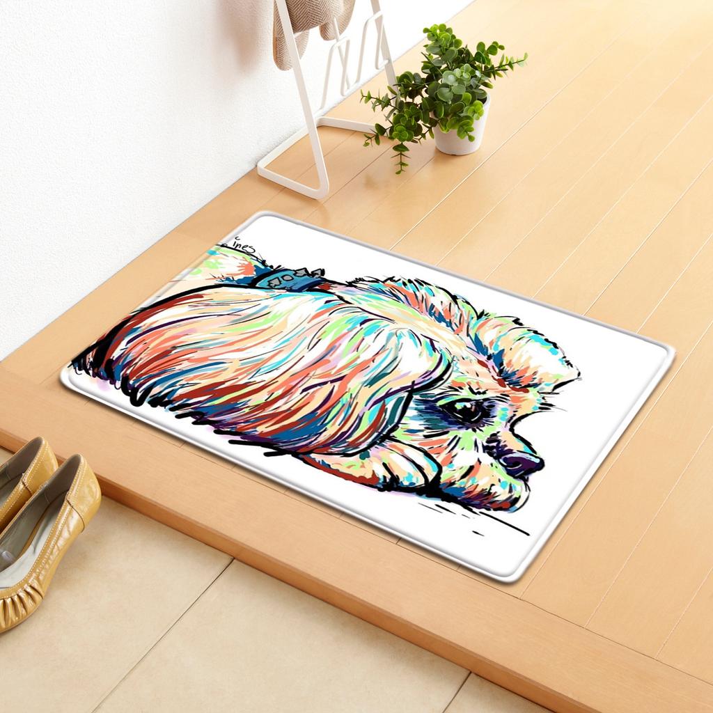 Dog Pattern Non-Slip Carpet Office Chair Floor Mat Door Mat Foot Mat