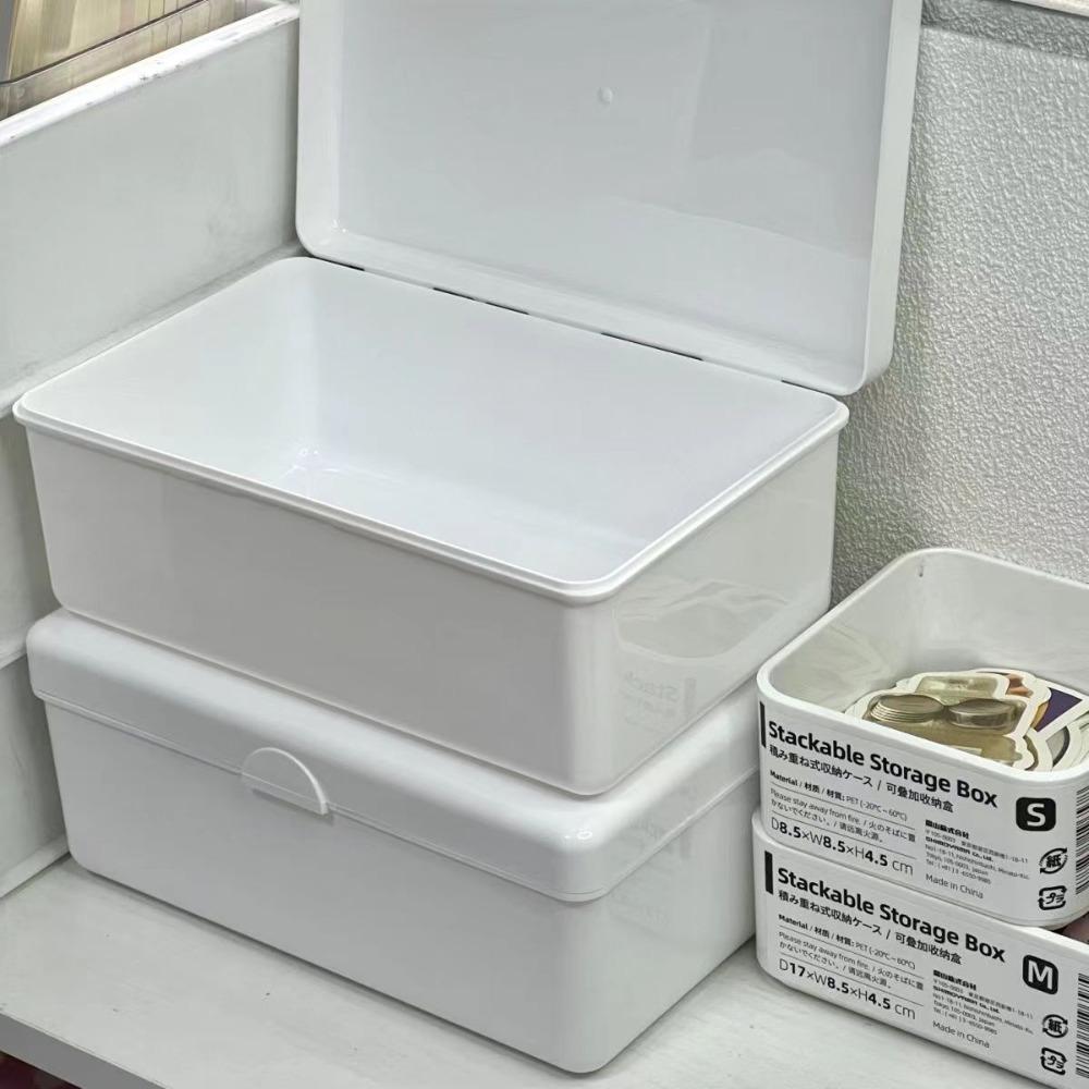 

Dustproof Storage Box White Photo Collect Box Ins Organizer Box Jewelry Lipstick