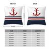 Navy Blue And White Stripes With A Red Anchor Pillow Cases Blue Nautical Anchor Cushion Covers Decor Pillowcase for Home 18"x18"