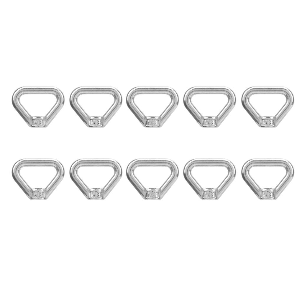 10pcs Silver Screw Nut 304 Stainless Steel Triangle Ring Nut Eye Nut Fastener M8