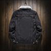 Men's Autumn Winter Add Wool Casual Vintage Wash Distressed Denim Jacket Coat