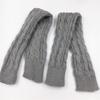 1 Pair Arm Warmers Fingerless Thumb Hole Super Soft Knitted Stretchy Cold Resistant Solid Color Winter Women Long Sleeves