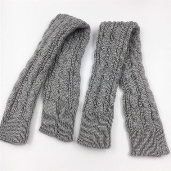 1 Pair Arm Warmers Fingerless Thumb Hole Super Soft Knitted Stretchy Cold Resistant Solid Color Winter Women Long Sleeves