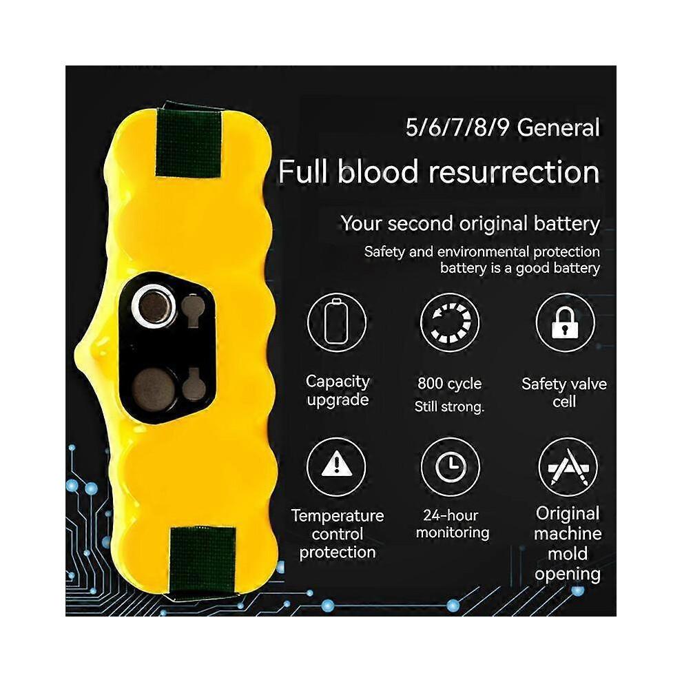 14.4V 6000MAh Robot Vacuum Cleaner Battery for 500 600 700 800 900 Series 620 650 770 780 580 Batte