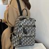 Módní dvoupásový batoh - Nový styl dámský batoh s retro potiskem písmen a velkou kapacitou pro venkovní cestování - Dámská taška